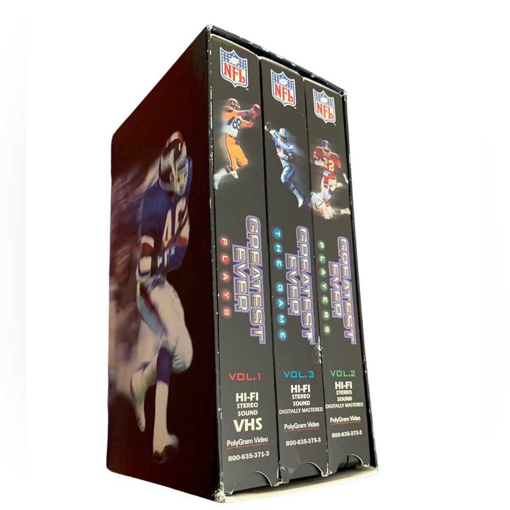 NFL Greatest Ever Series Plays, Players, Games 3 Volume VHS Set Collectible